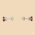 (2-3053) 925 Sterling Silver - Square Zircon Stud Earrings.