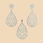 (2-6572) Plata de Ley 925 - Conjunto Flores.