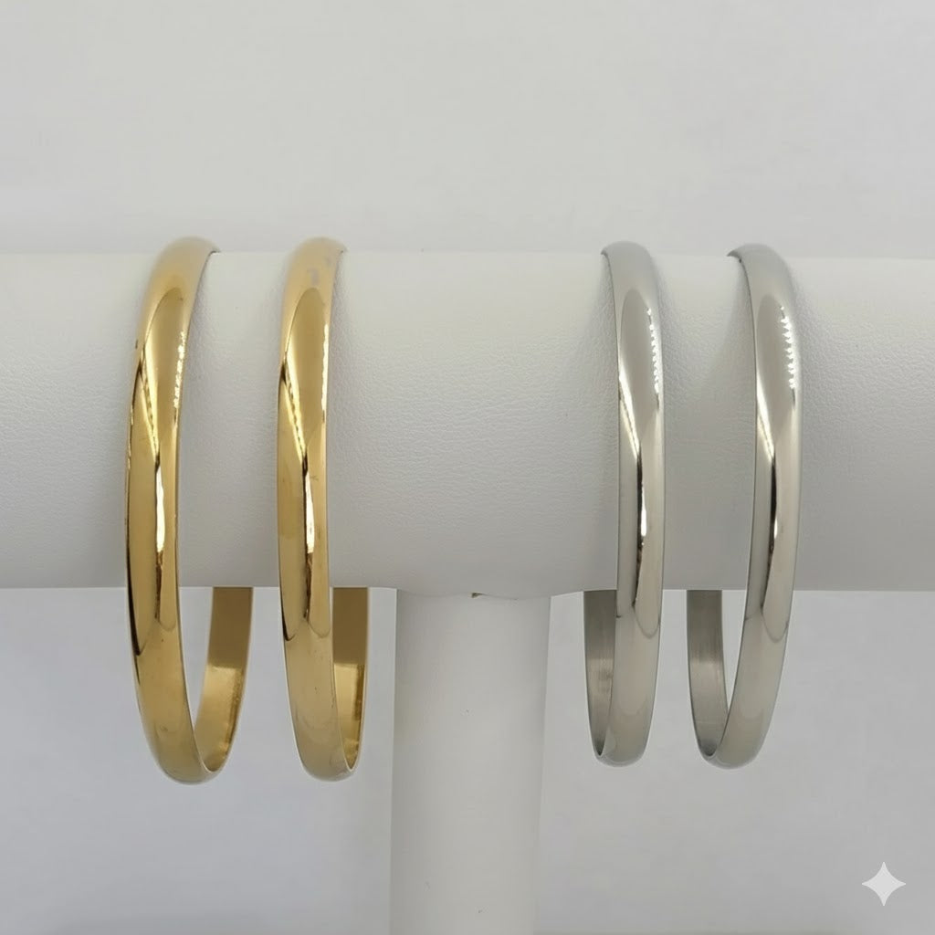 (4-5011-1) Brazalete liso de acero inoxidable de 6 mm.