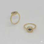 (1-3071-1) Anillo de mal de ojo laminado en oro - BGF