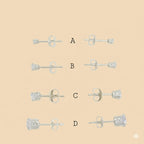 (2-3001) Pendientes de plata de ley 925 con circonitas redondas.