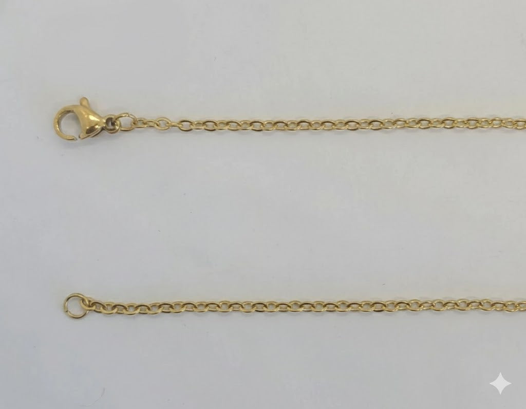 (4-3262) Cadena de eslabones Rolo finos de acero inoxidable de 2 mm, 14"