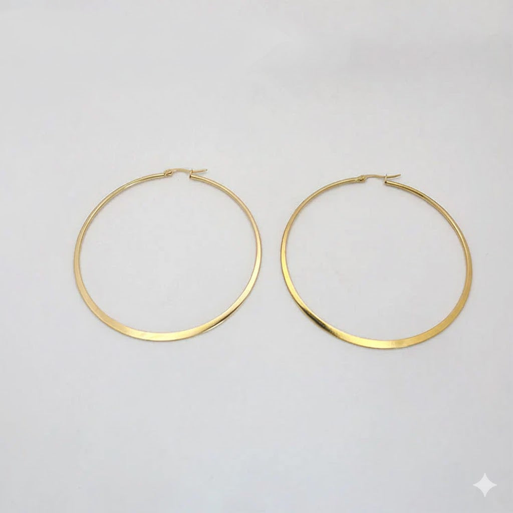 (4-2124) Stainless Steel - Plain Big Hoops.