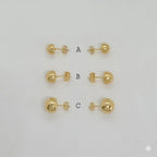 (1-1072) Laminado de oro - Pendientes de media bola - BGF