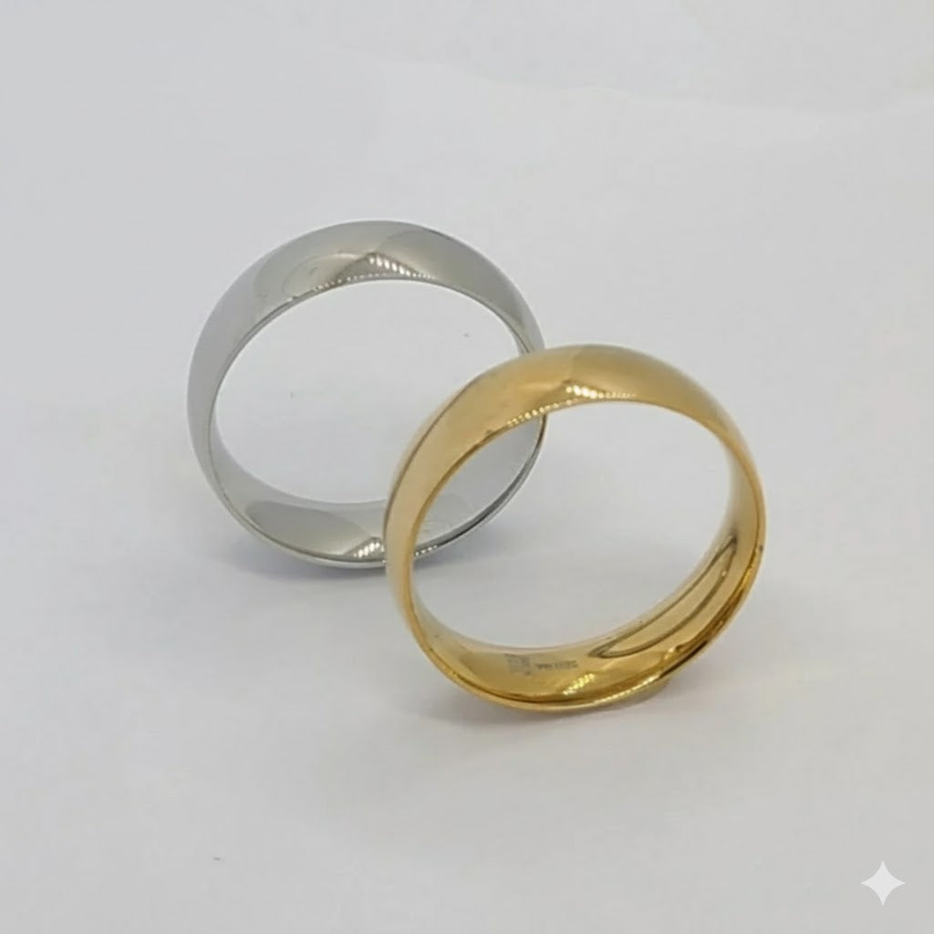 (4-0076) Stainless Steel - Classic Band Ring.