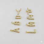 (1-2496-1) Laminado dorado - Colgantes con letras de perla - BGF
