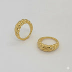 (4-0010-1) Stainless Steel - Twisted Dome Band Ring.