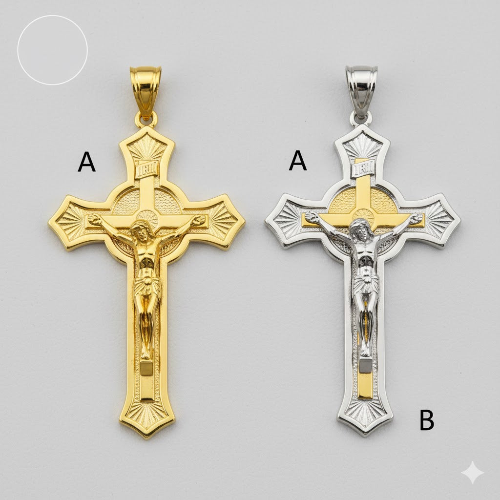 (4-2378) Acero inoxidable - Colgantes de cruz.