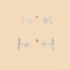 (2-3076) 925 Sterling Silver - Bow Stud Earrings.