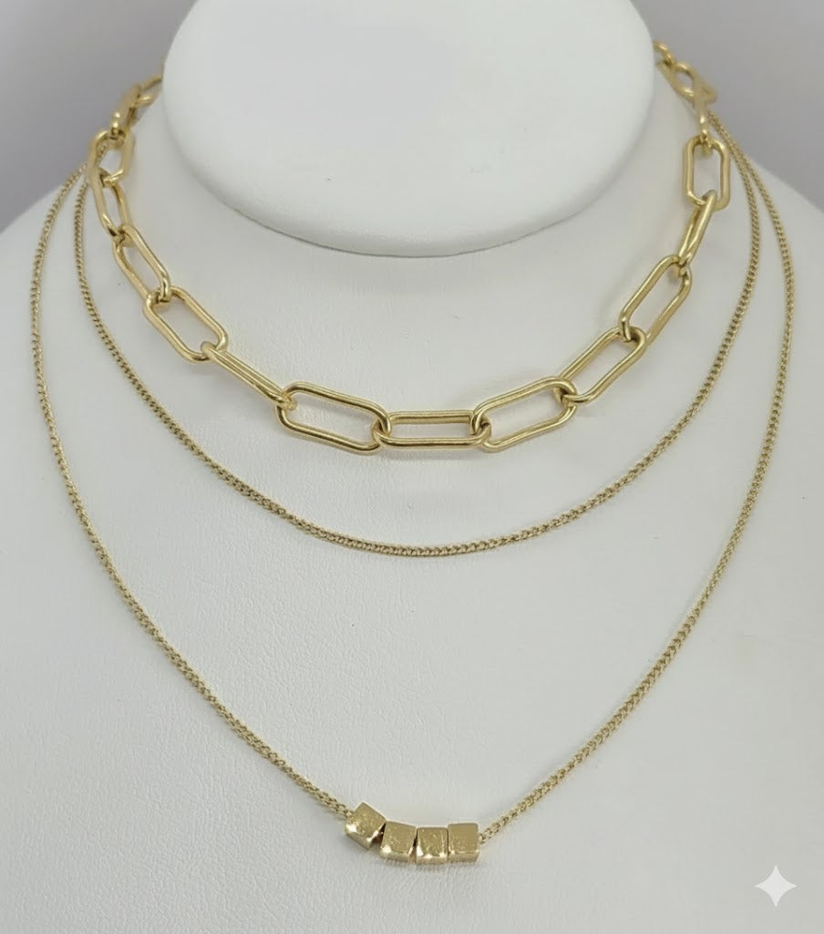 (4-7091) Collar de cadenas en capas de acero inoxidable de 1,5 mm.