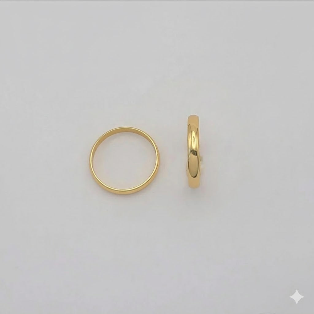 (1-3001-3) Anillo de banda lisa laminado en oro - BGO