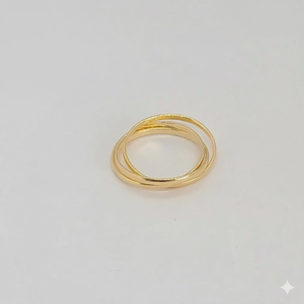 (1-3021-3) Gold Laminate - Triple Bands Ring - BGF