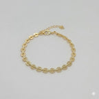 (1-0494-1) Pulsera de eslabones circulares de 5,5 mm laminados en oro - BGF