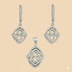 (2-6375) Conjunto Plata Ley 925 - Circonitas.