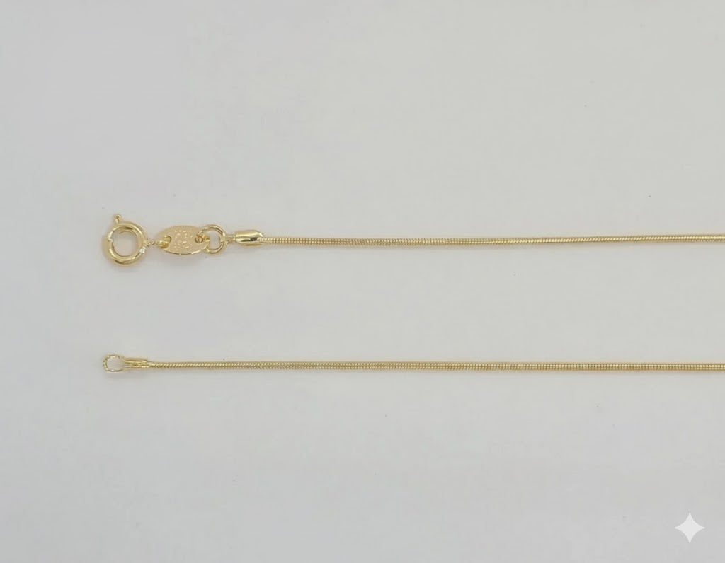 (1-1534) Cadena de eslabones de serpiente laminada en oro de 1 mm - BGF