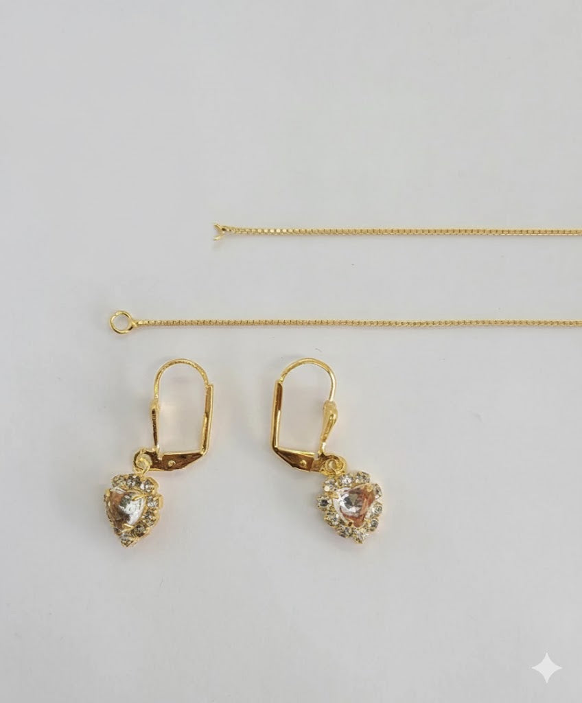 (1-6512) Laminado dorado - Conjunto de flores de circón - BGF