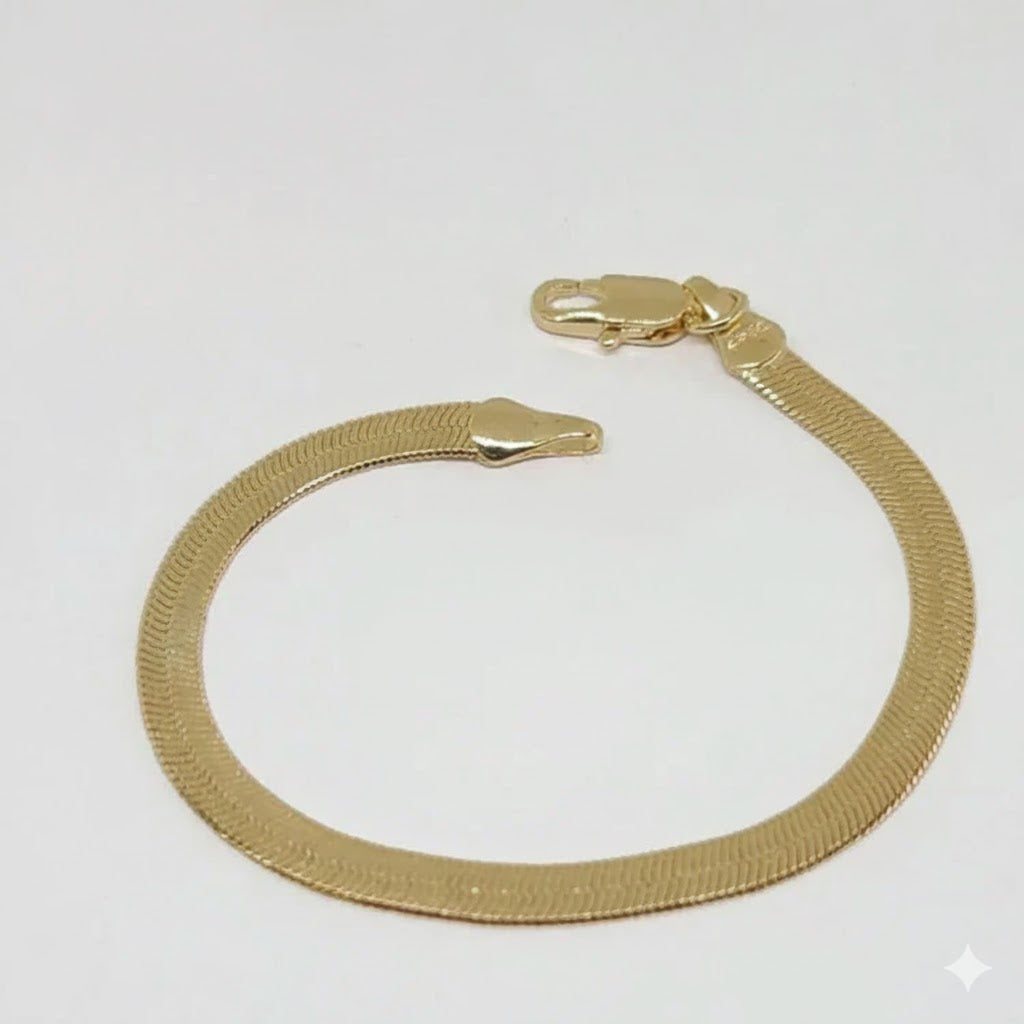 (1-0435) Laminado de oro - Pulsera de espiga de 4 mm - BGF