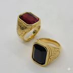 (4-0024-1) Stainless Steel - Zircon Men Ring.