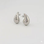 (4-2143) Stainless Steel - Chunky Teardrop Earrings.