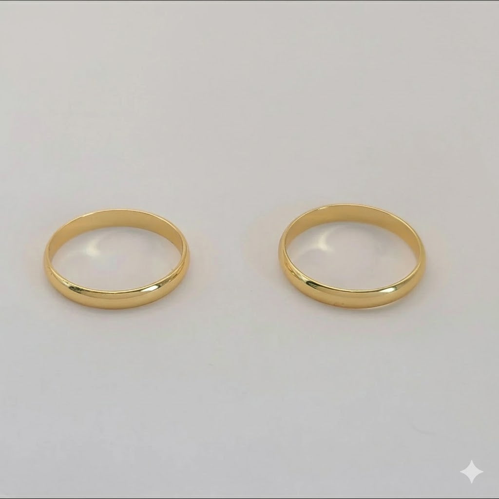 (1-3001-3) Anillo de banda lisa laminado en oro - BGO