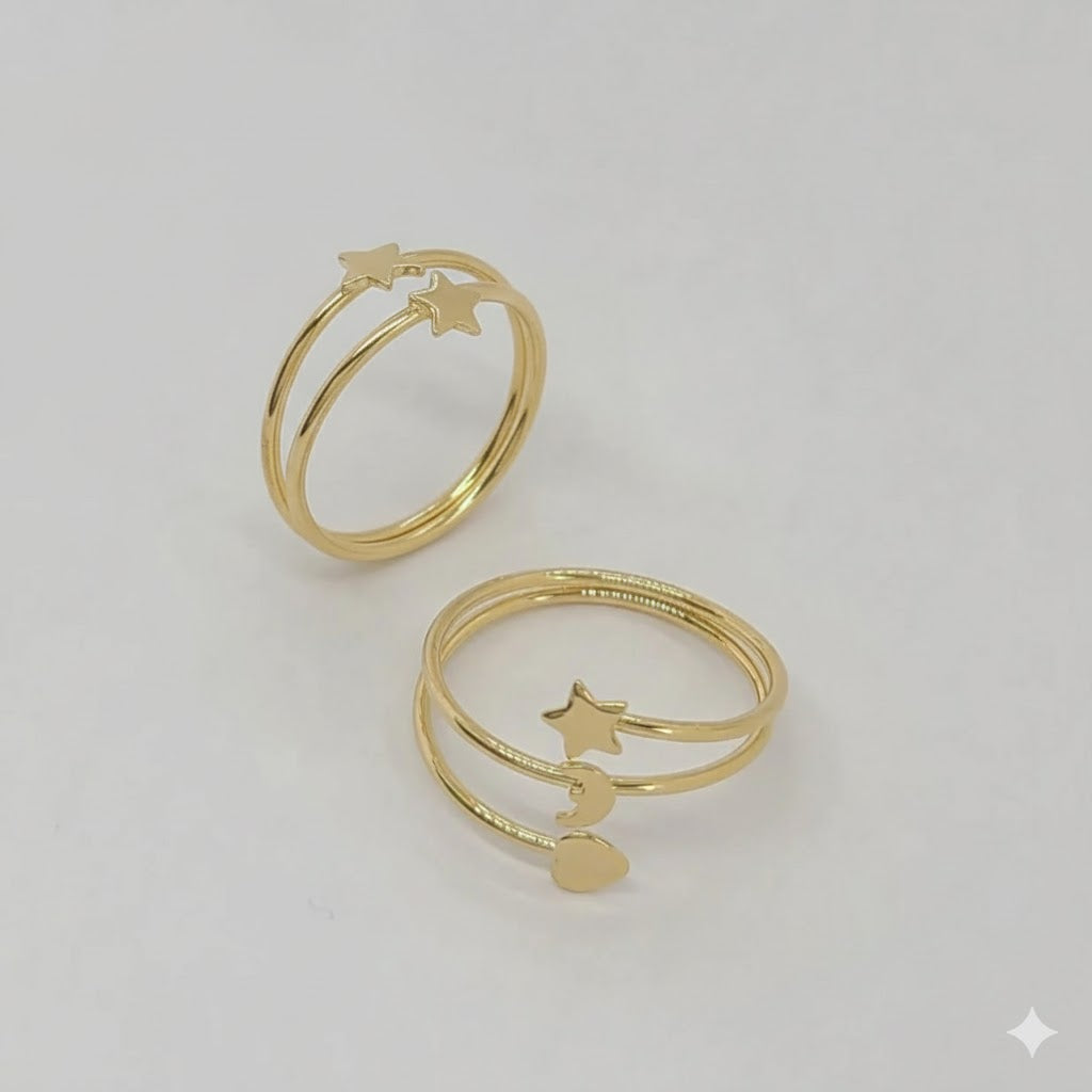 (1-3055) Laminado de oro - Triple anillo - BGF