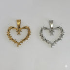 (4-2357) Acero inoxidable - Colgantes de corazón.