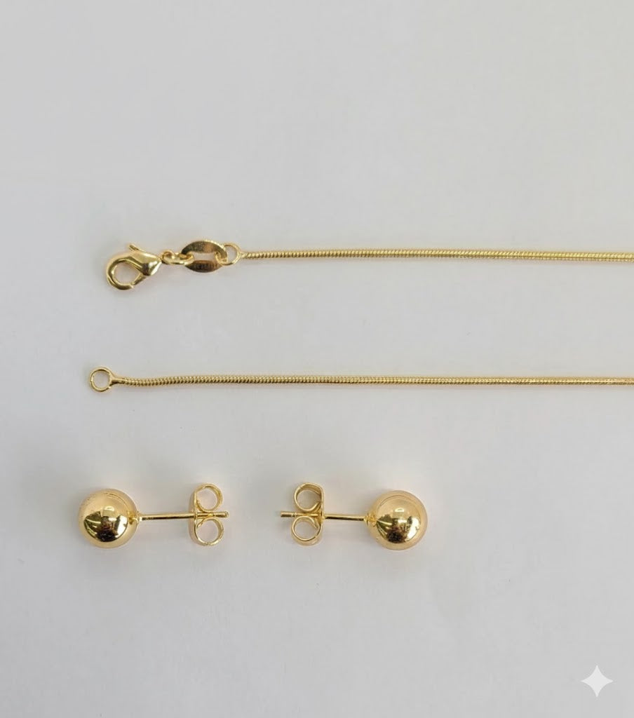 (1-6115-1) Laminado dorado - Juego de eslabones de bolas - BGO