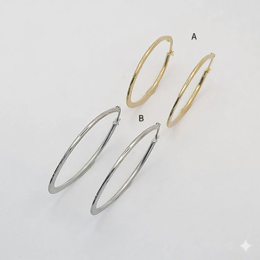 (4-2122) Stainless Steel - Plain Hoops.
