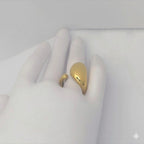 (4-0007) Stainless Steel - Open Teardrop Ring.