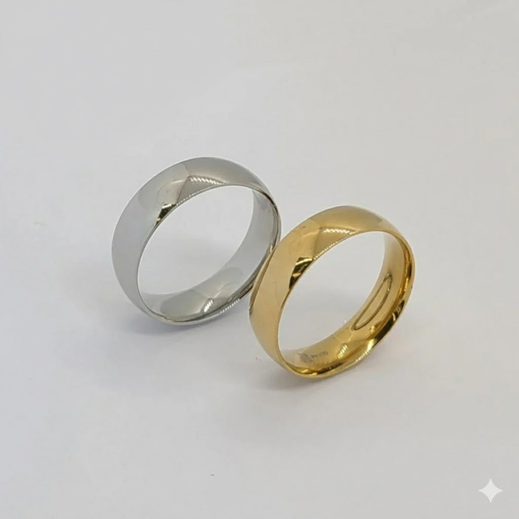(4-0076) Stainless Steel - Classic Band Ring.