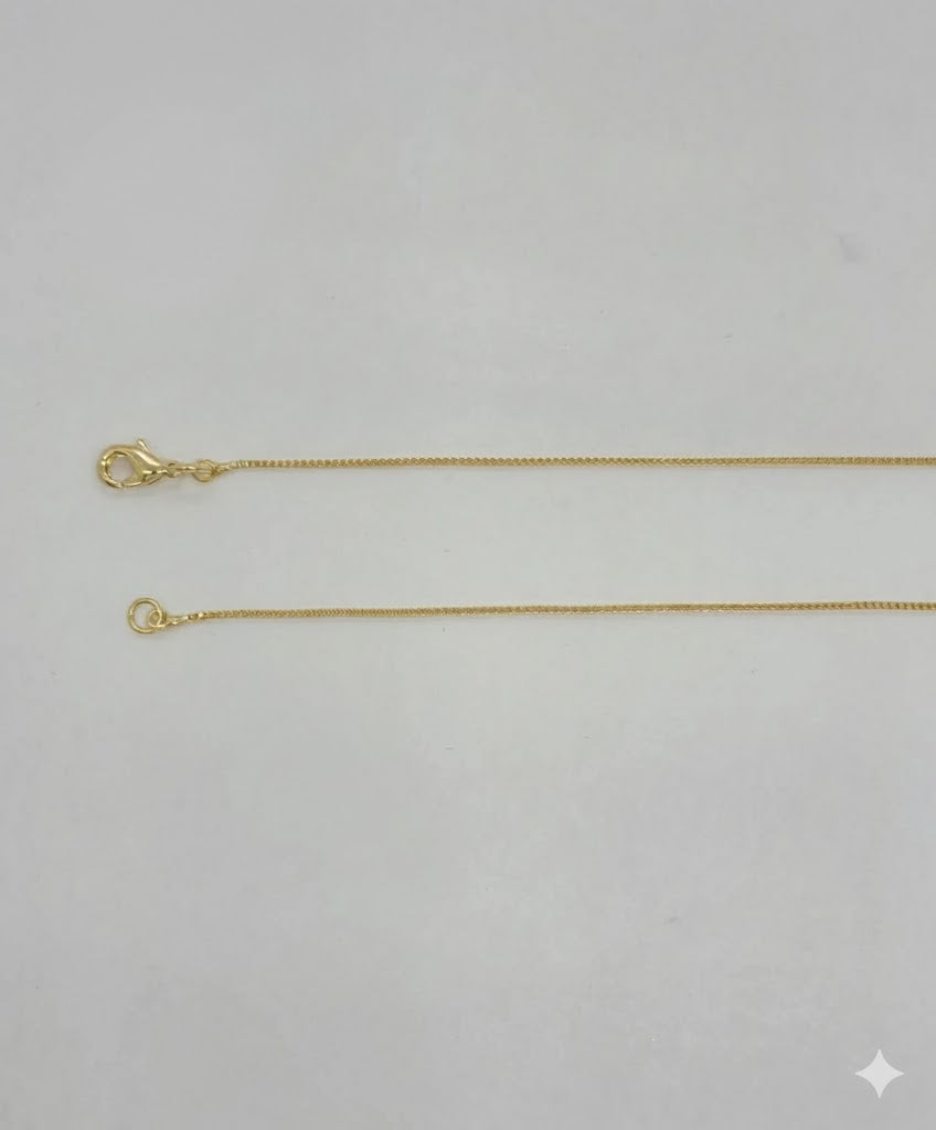 (1-6201) Collar de bolas simples con eslabones de caja laminados en oro - BGF