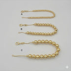 (MBRA-11) Pulseras de bolas laminadas en oro - BGF