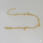 (1-0758) Laminado de oro - Pulsera de cuerda combinada de 2 mm - BGF