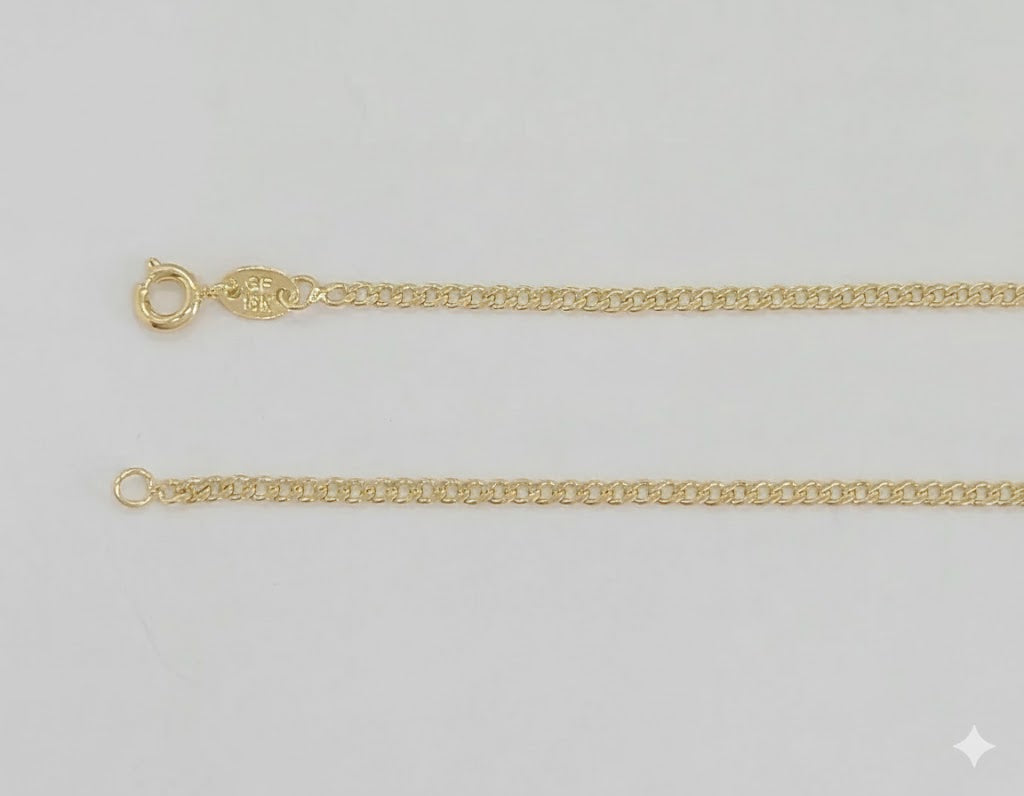 (1-1770) Cadena de eslabones curvos de 2,3 mm laminada en oro - BGF