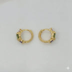 (1-2625) Laminado dorado - Huggies de circonita - BGO