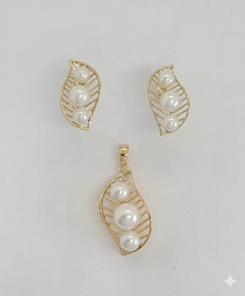 (1-6259) Laminado dorado - Juego de hojas de perla - BGO