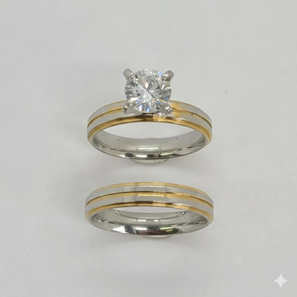 (4-0096-1) Stainless Steel - Wedding Rings.