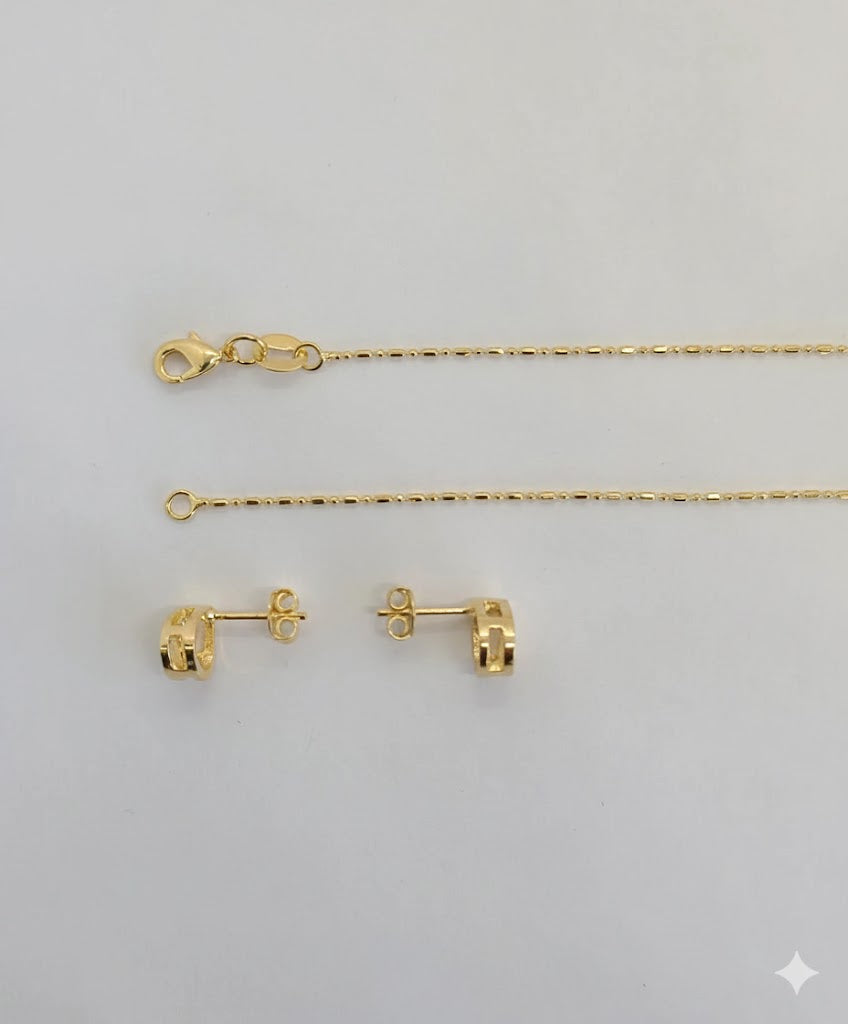 (1-6501) Laminado dorado - Juego de circón estilo gota - BGF