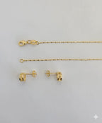 (1-6501) Laminado dorado - Juego de circón estilo gota - BGF