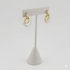 (4-2226) Stainless Steel - Mother of Pearl Long Earrings.