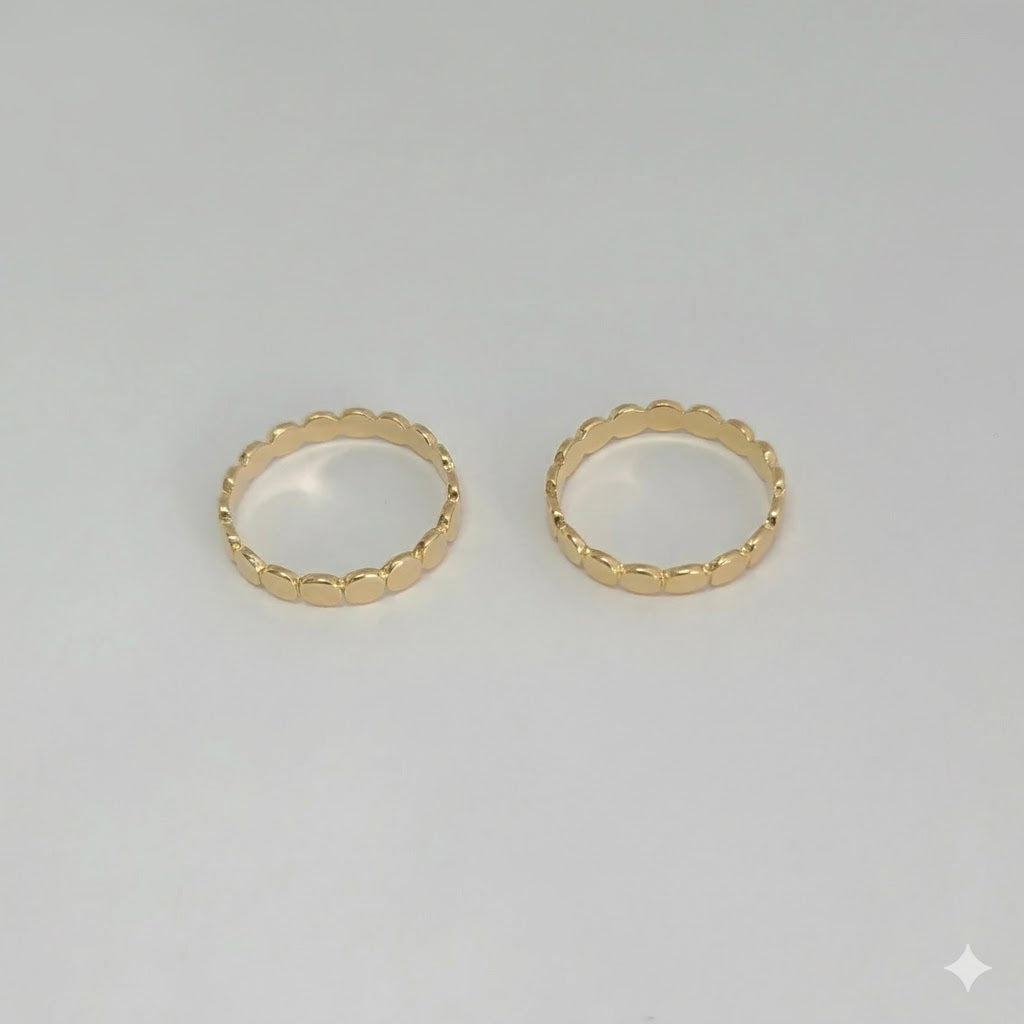 (1-3007-5) Anillo de banda circular laminado en oro - BGF