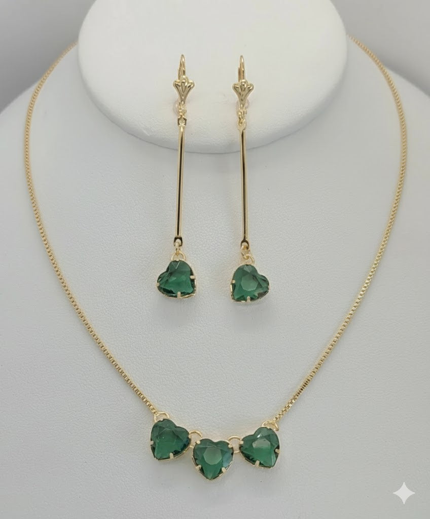 (1-6045-1) Laminado dorado - Juego de corazones con eslabones de caja - BGF