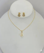 (1-6501) Laminado dorado - Juego de circón estilo gota - BGF