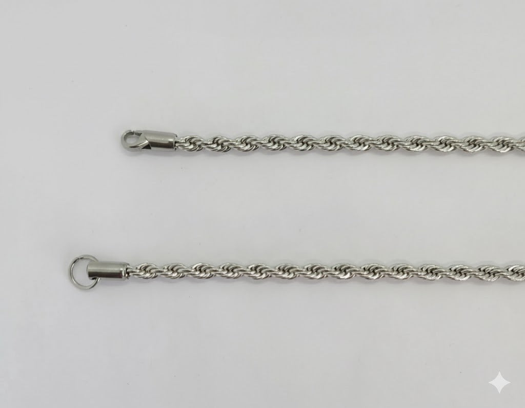(4-3113-1) Stainless Steel - 4mm Rope Link Chain.