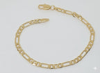 (1-0402-1) Laminado de oro - Pulsera Figaro de 4 mm - BGF