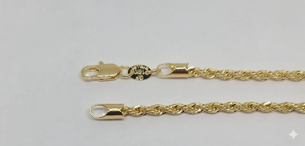 (1-0442) Pulsera de cuerda de 3 mm laminada en oro - BGF