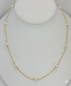 (1-3902-D) Collar de perlas de 6 mm laminadas en oro - BGF