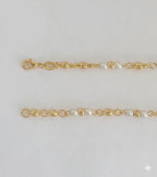 (1-6036-1) Collar de eslabones de cuentas y perlas laminadas en oro - 45,7 cm - BGF