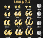 12 Pairs Chunky Gold Hoop Earrings for Women Trendy, Gold Plated Lightweight Hypoallergenic Stack, Thick Open Twisted Huggie Hoops Earring Set