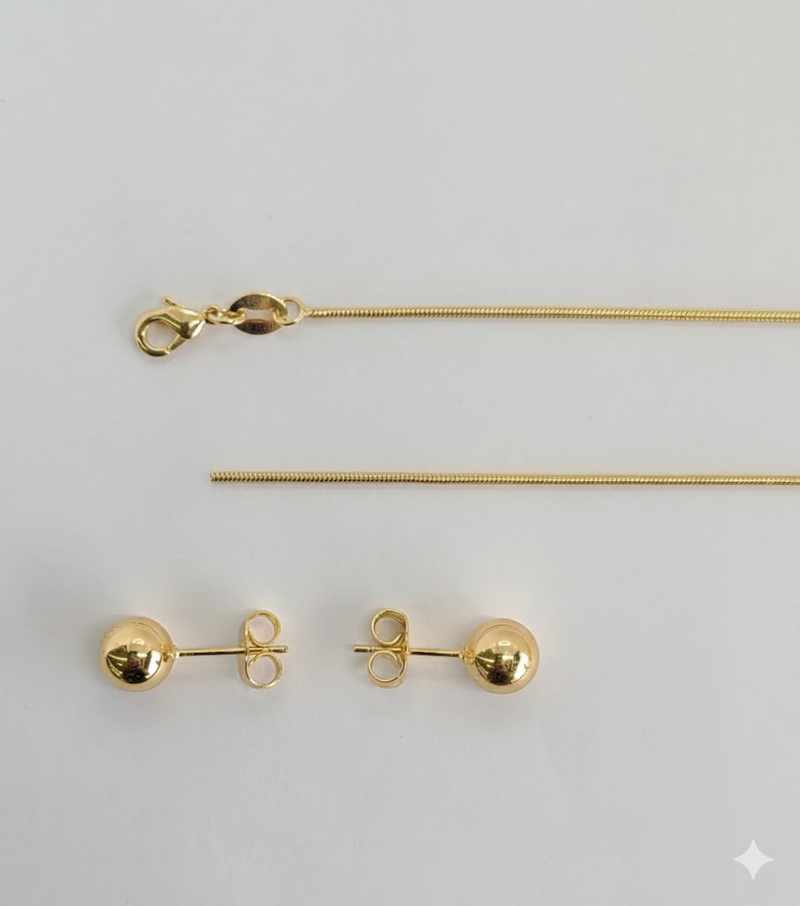 (1-6115-1) Laminado dorado - Juego de eslabones de bolas - BGO